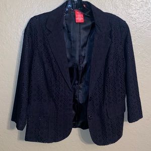 Oscar de la Renta black eyelet blazer